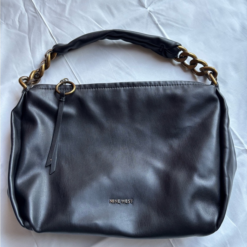Nine West Black and Bronze Shoulder Bag